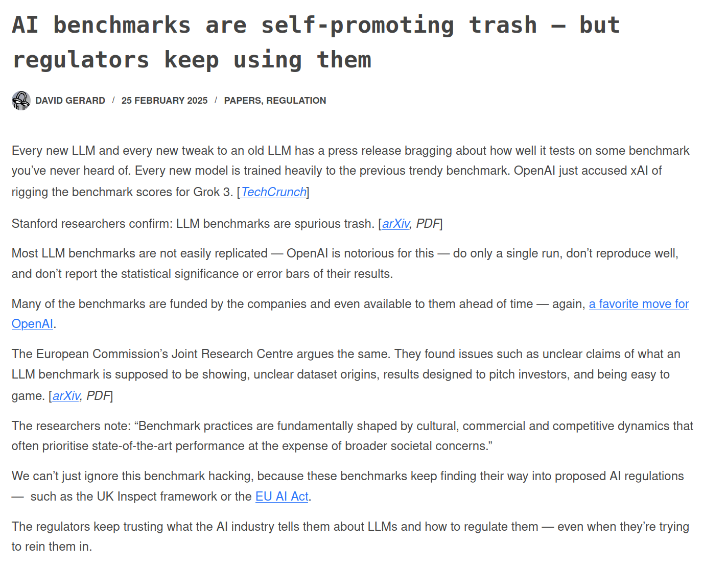 AI benchmarks are bogus too